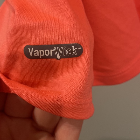 The North Face Neon Coral V neck Women's XL *some damage- spot and thread - Picture 4 of 7